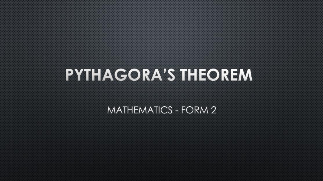 PYTHAGORAS’ THEOREM